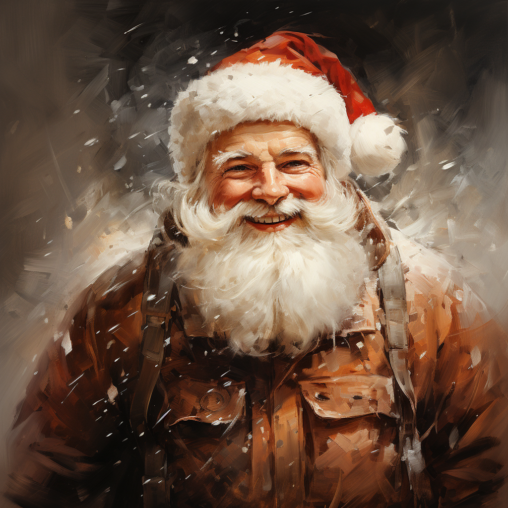 Cheerful Santa Claus Oil Painting