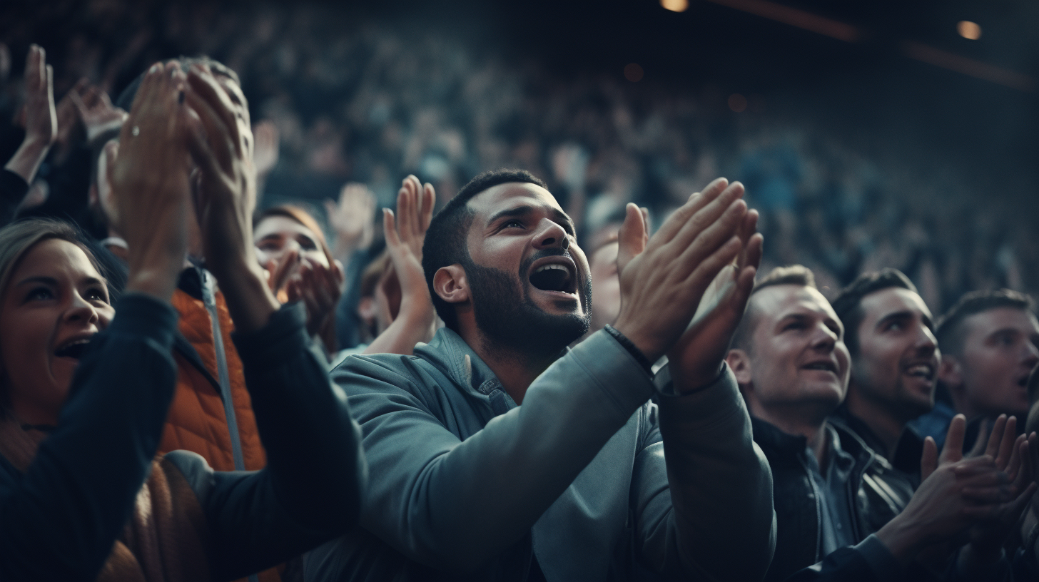 Cheering crowd showing appreciation