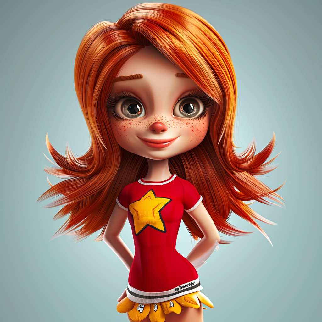 Cartoon Cheerleader in Heroes TV Show Room