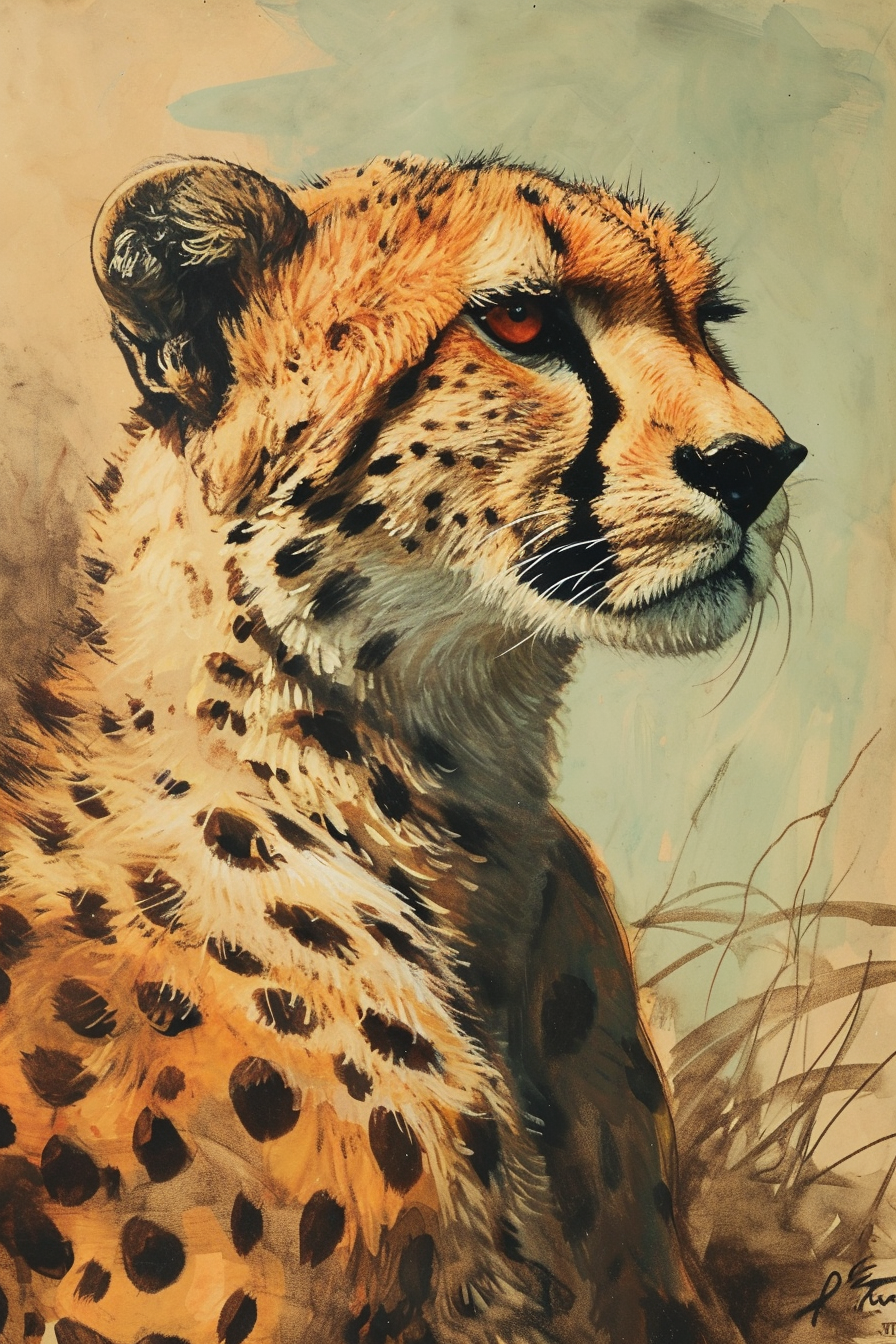 Side profile of a cheetah