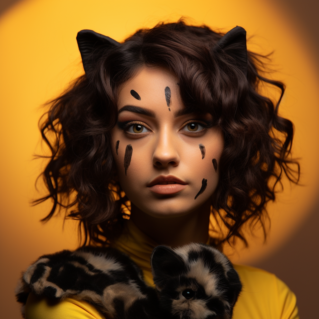 Young woman as a cheetah anthro