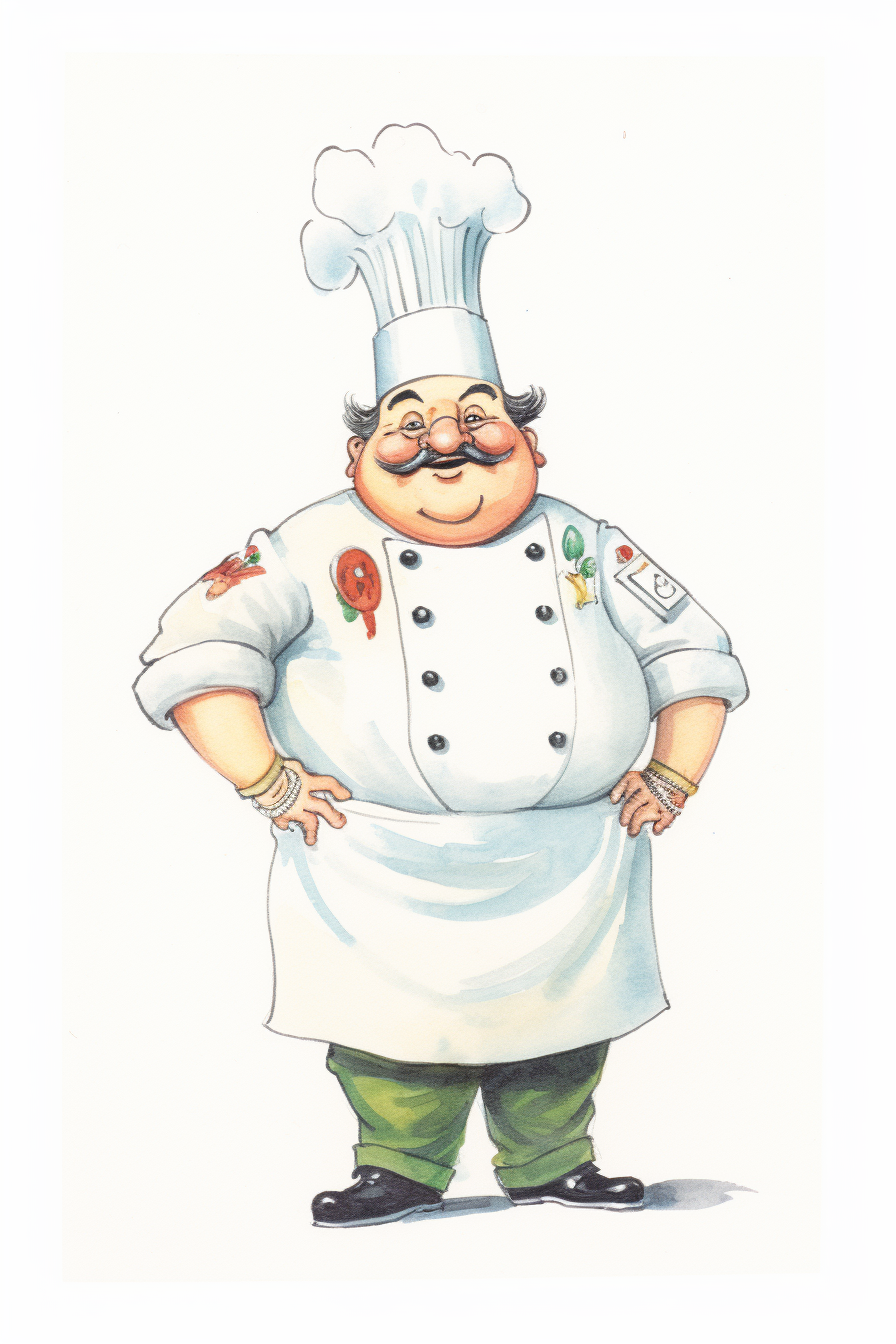 Cartoon chef illustration on white background