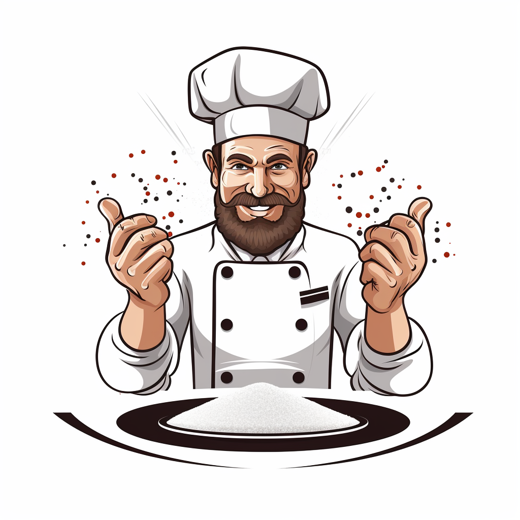 Chef spreading salt with fingers