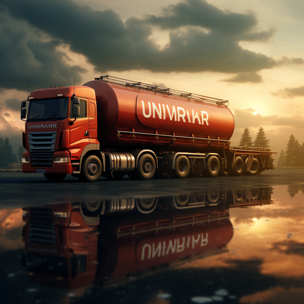 Chemical tanker truck carrying UNIVAR logo