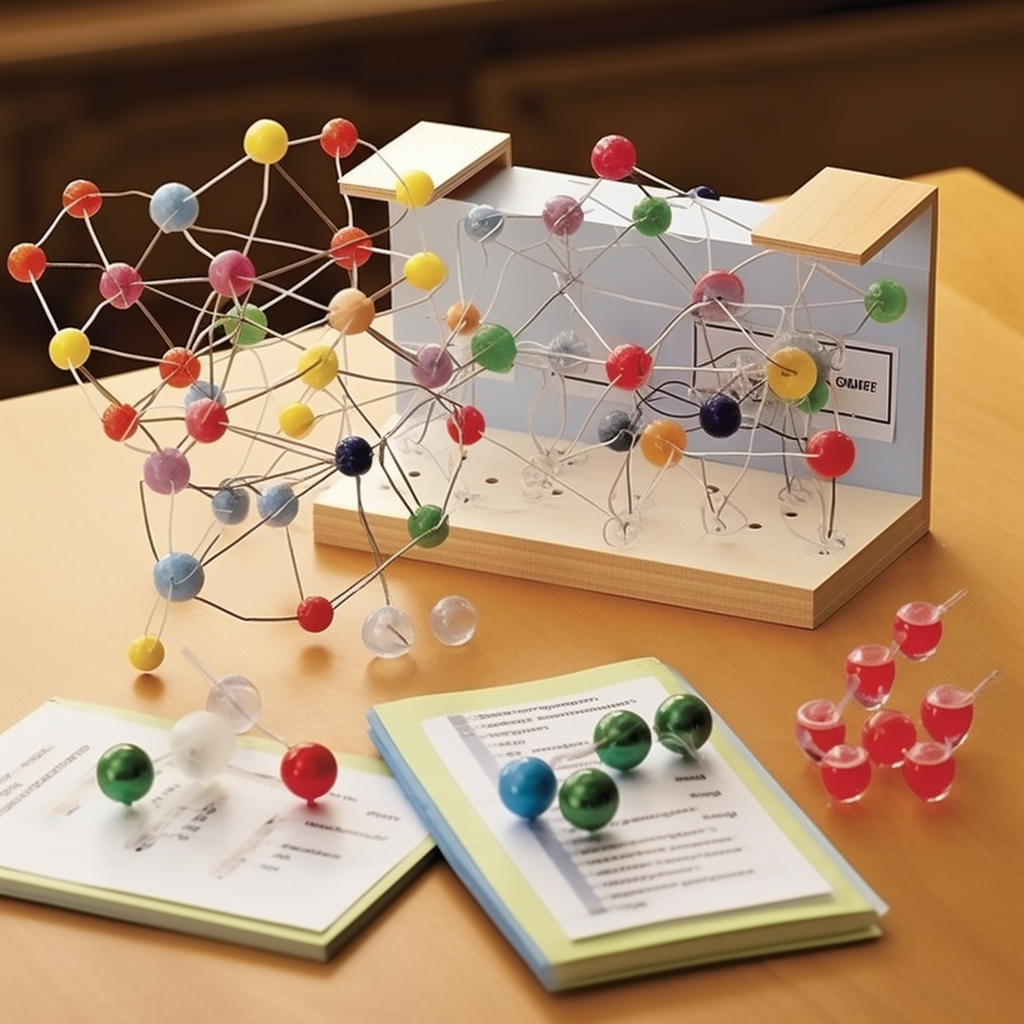 Student chemical bonding models kit illustration