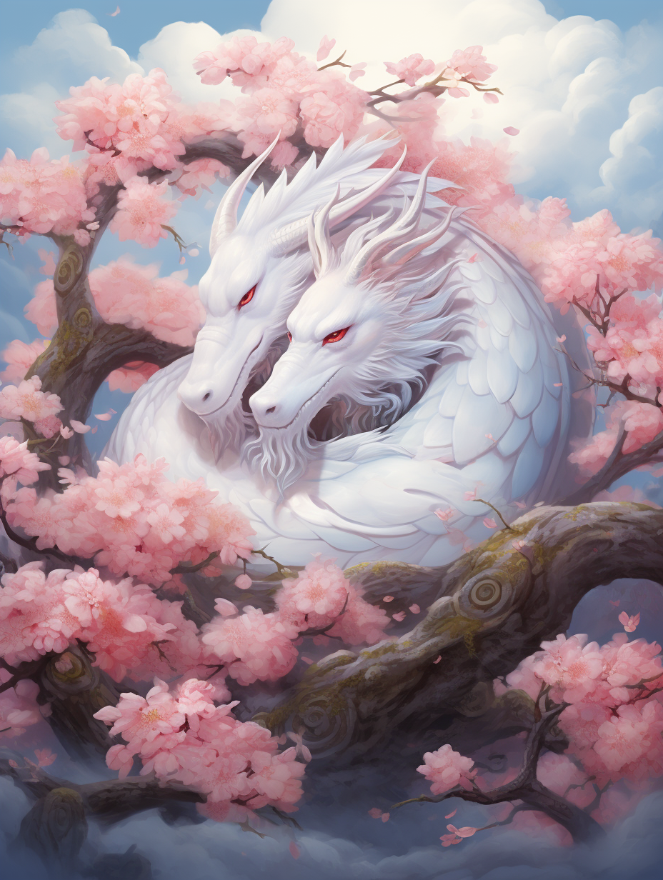 Cherry Blossom Dragon Asleep