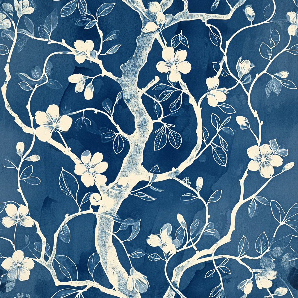 Cherry Blossom Tree Pattern Arts Crafts