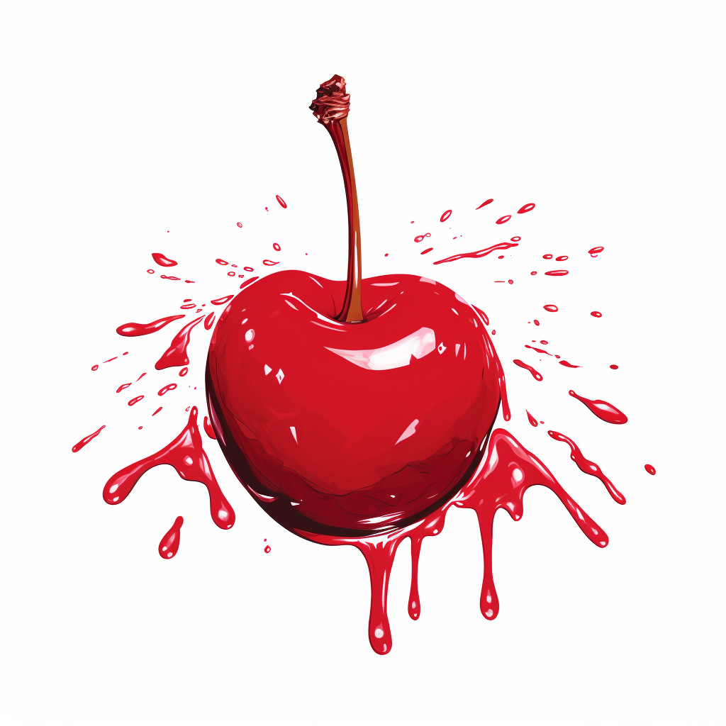 Cherry painting on white background