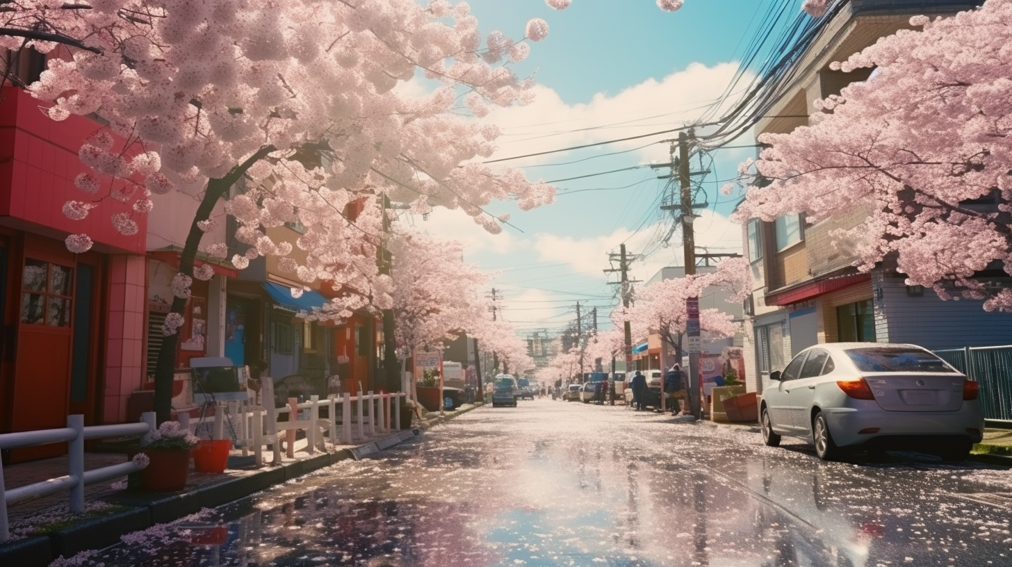 Close-up of Cherry Blossom Trees