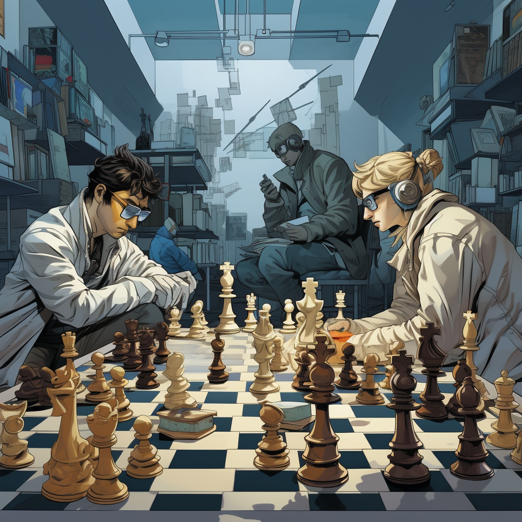 Chess Comic Style Illustration