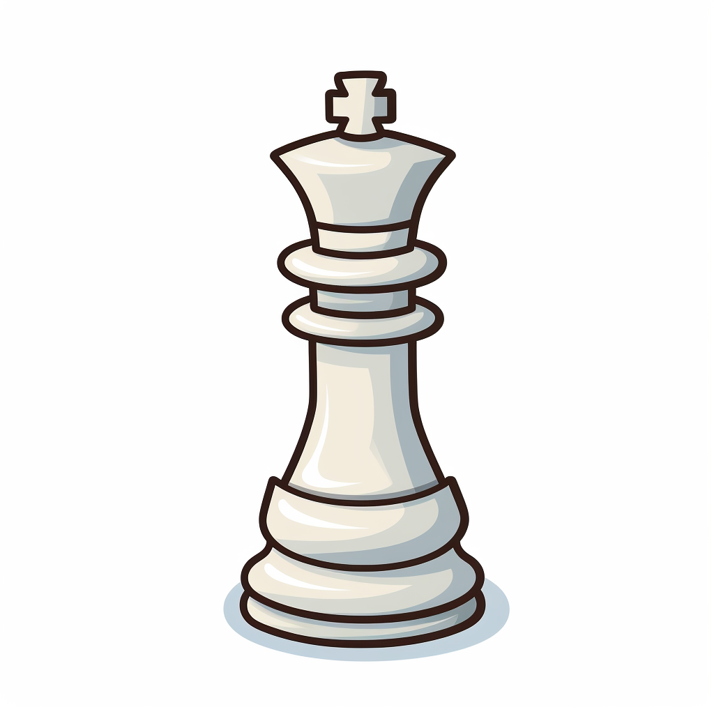 White Chess Game Piece in Cartoon Style