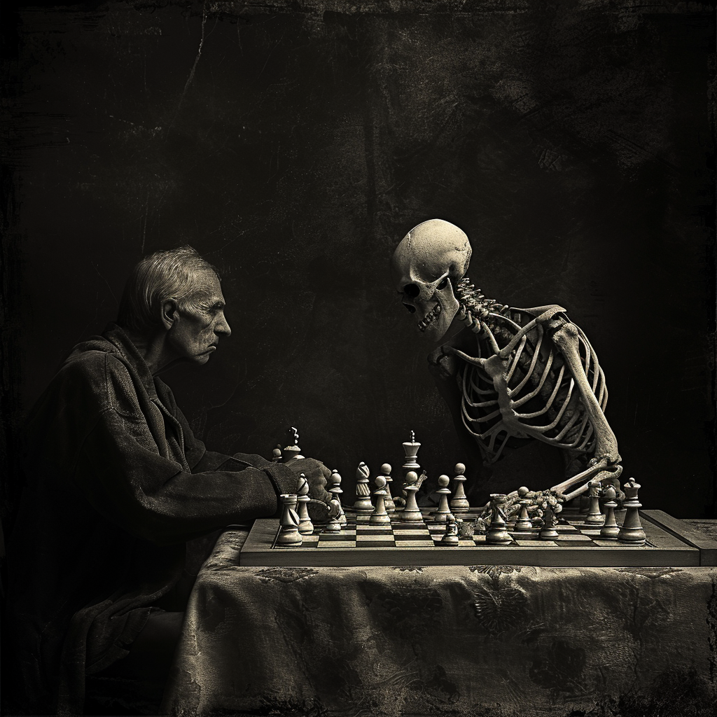 Intense chess game with death