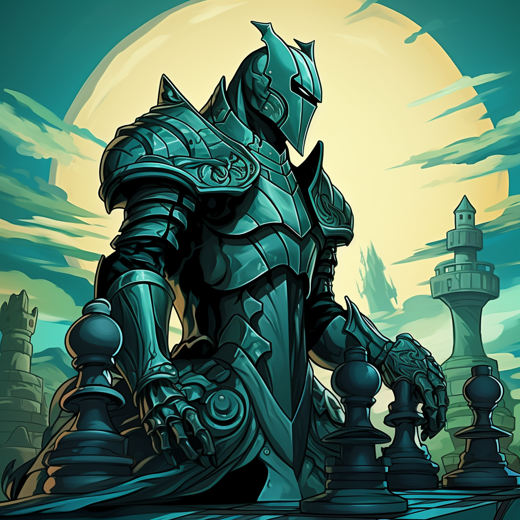 Comic style chess knight image