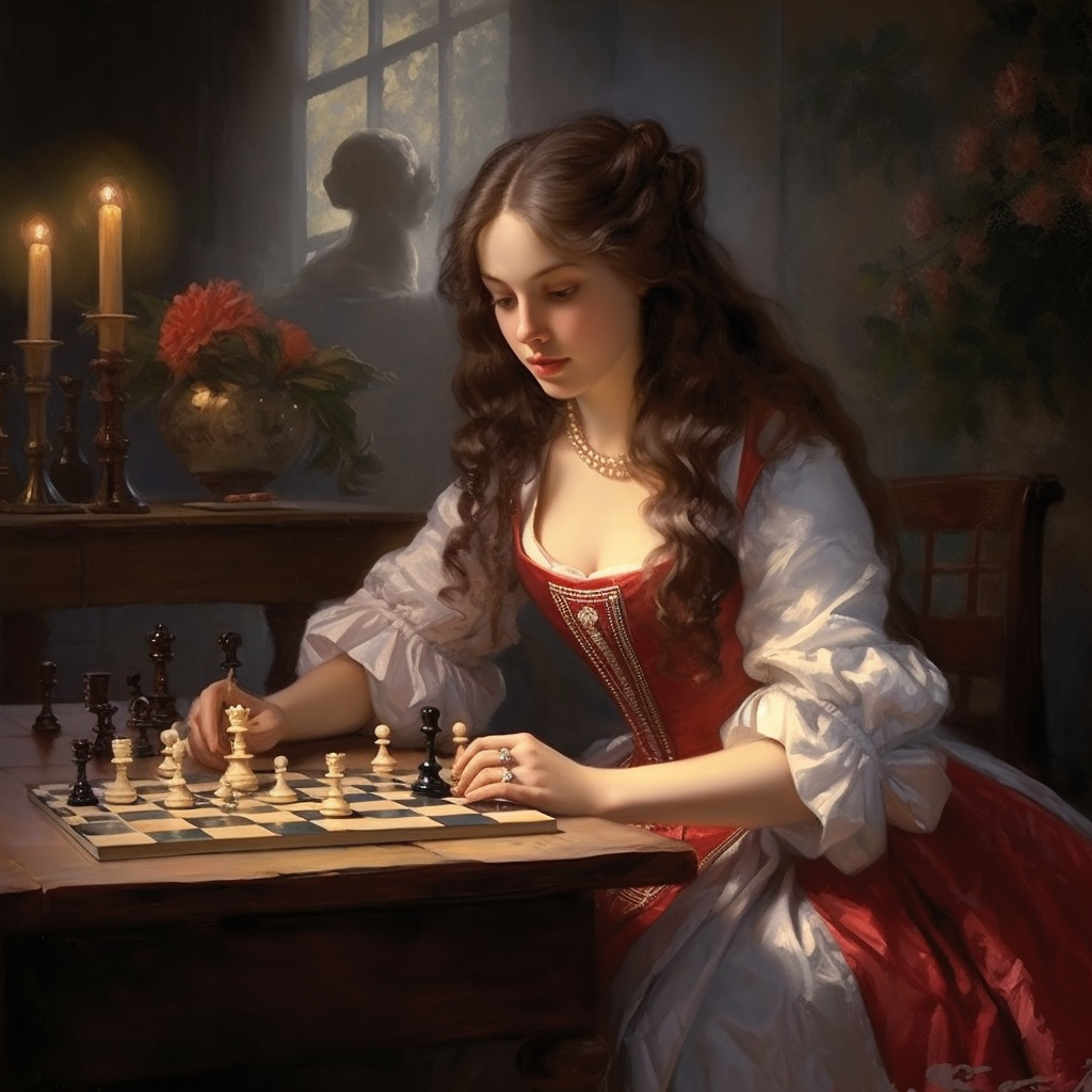 18th Century Chess Player Woman