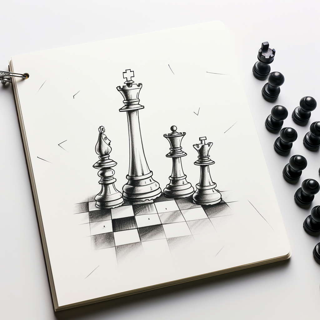 Black Ink Chess Tattoo Design