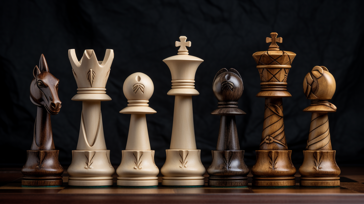 Front view of chess figures