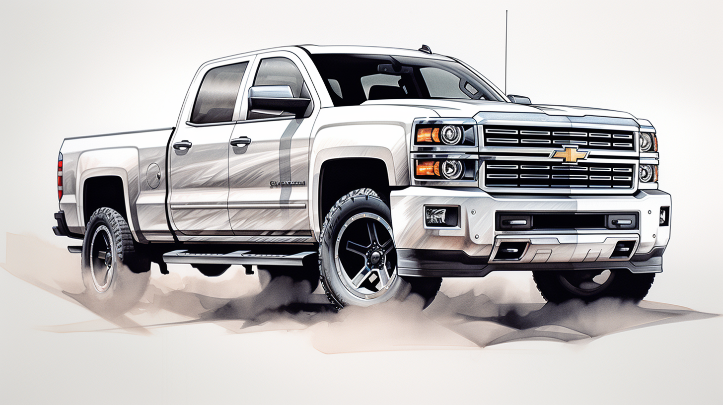 Expressive line art of Chevrolet Silverado SS