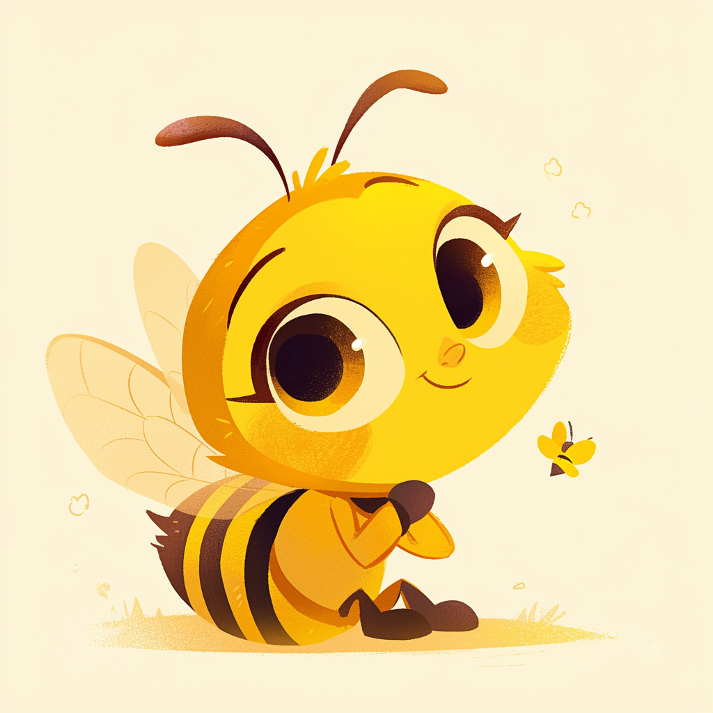 Cute chibi bee vector illustration