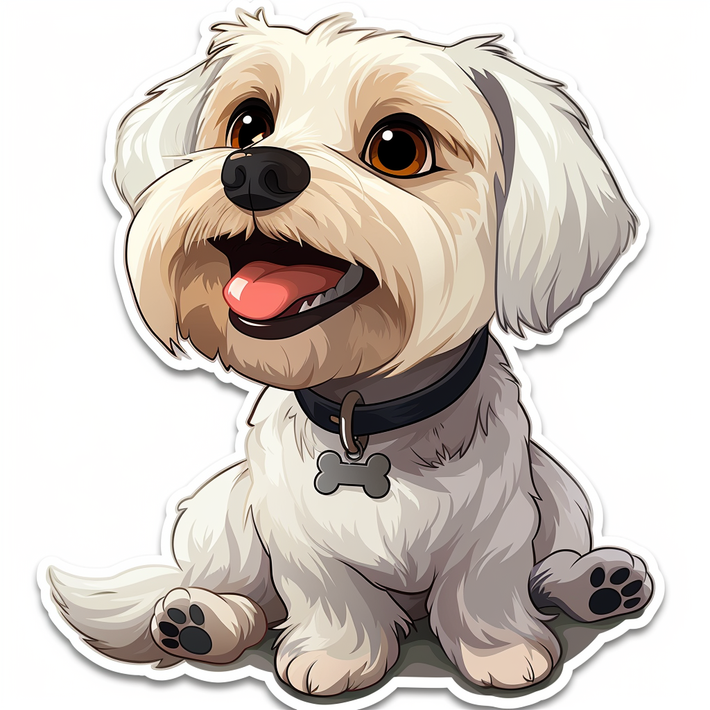 Chibi Maltese Dog Sticker