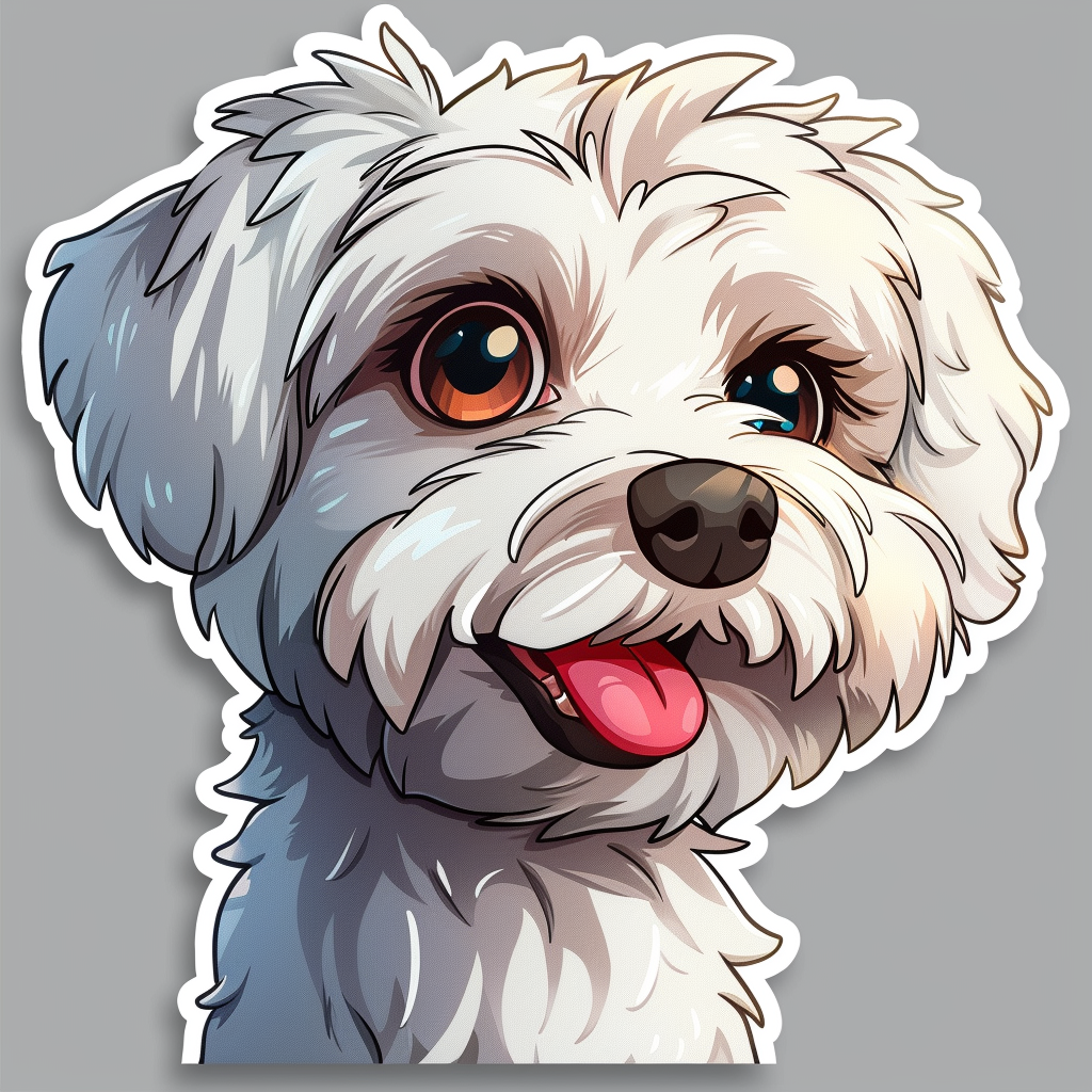 Happy Maltese Dog Sticker Image