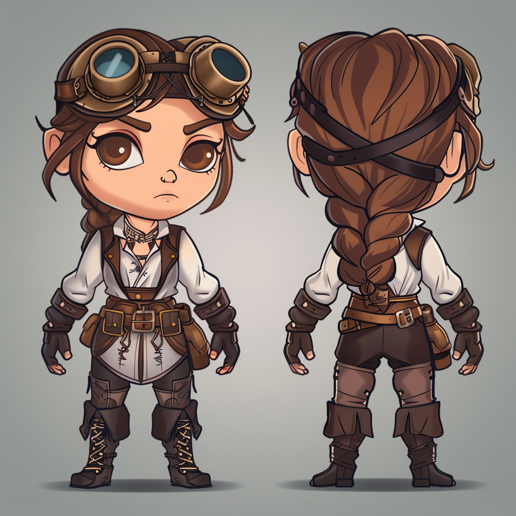 Cute Steampunk RPG Character Design