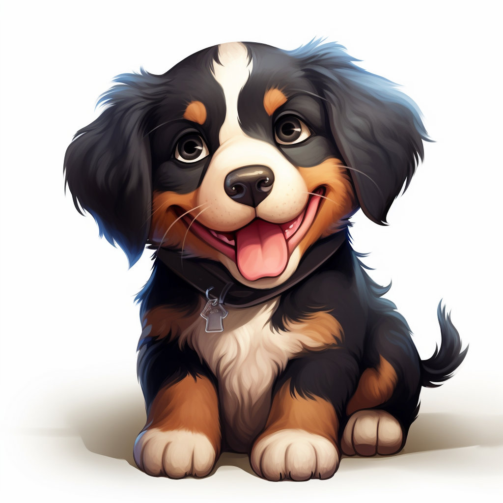 Adorable Chibi Bernese Mountain Dog