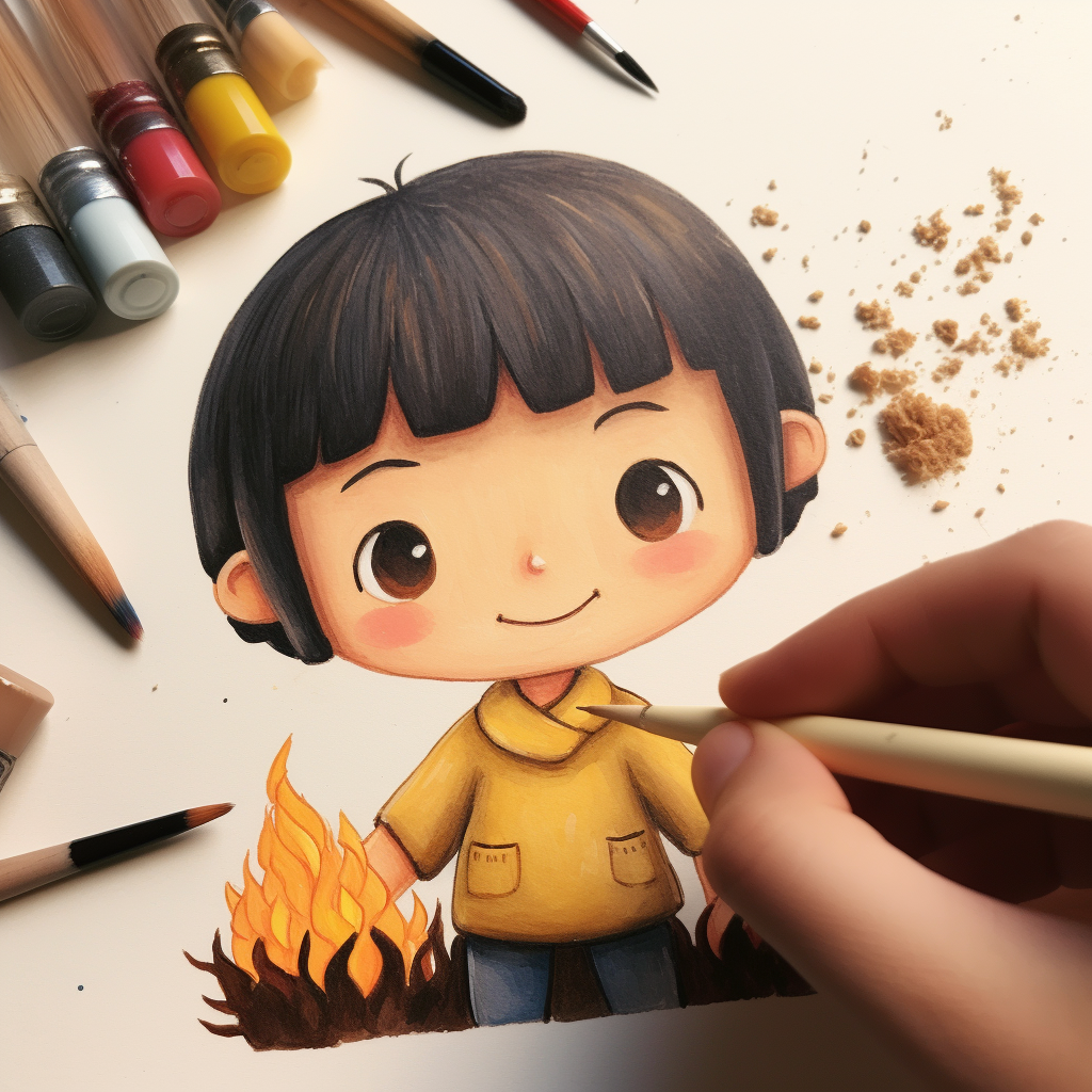 Chibi Maruko-chan illustration with a cute smile