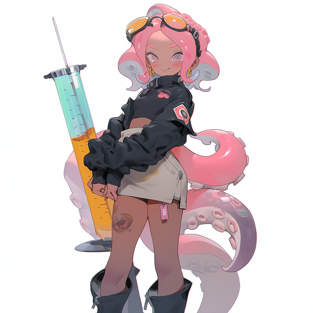 Cute Octopus Doctor Girl with Syringe