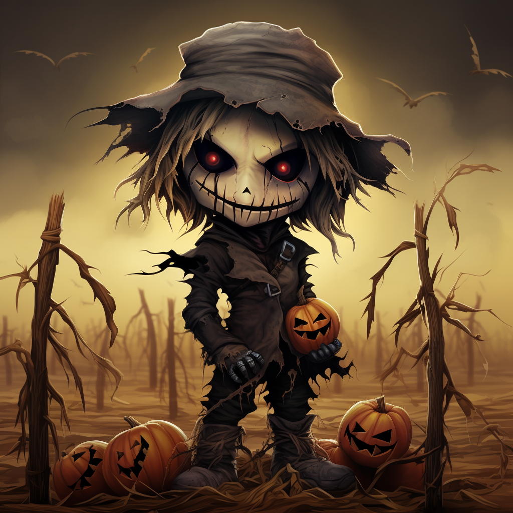 Cute and Scary Chibi Scarecrow