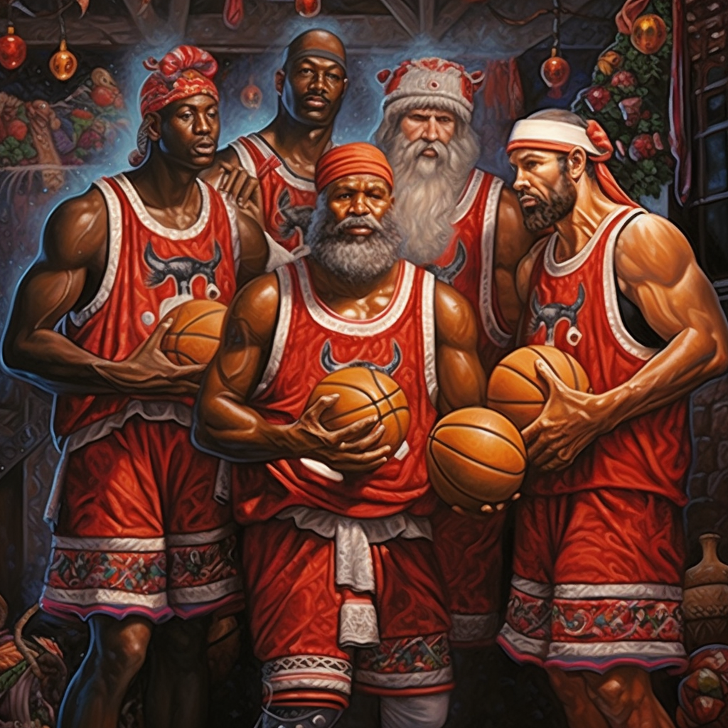 Chicago Bulls Nativity with Basketball