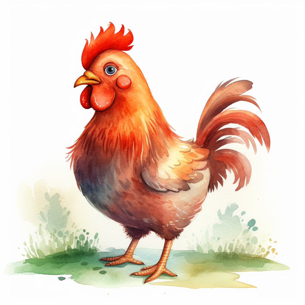 Cute Chicken Illustration for Kids