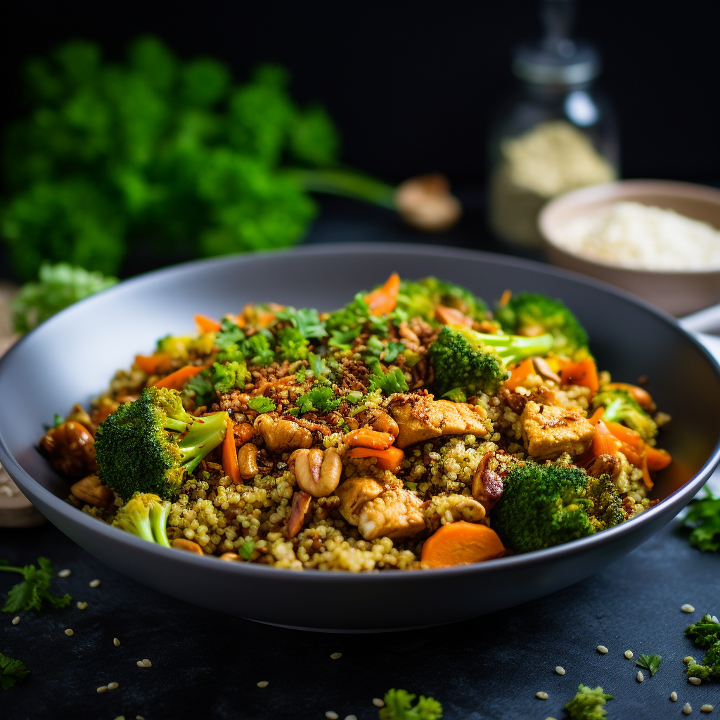 Delicious Chicken Kheema with Quinoa and Vegetables