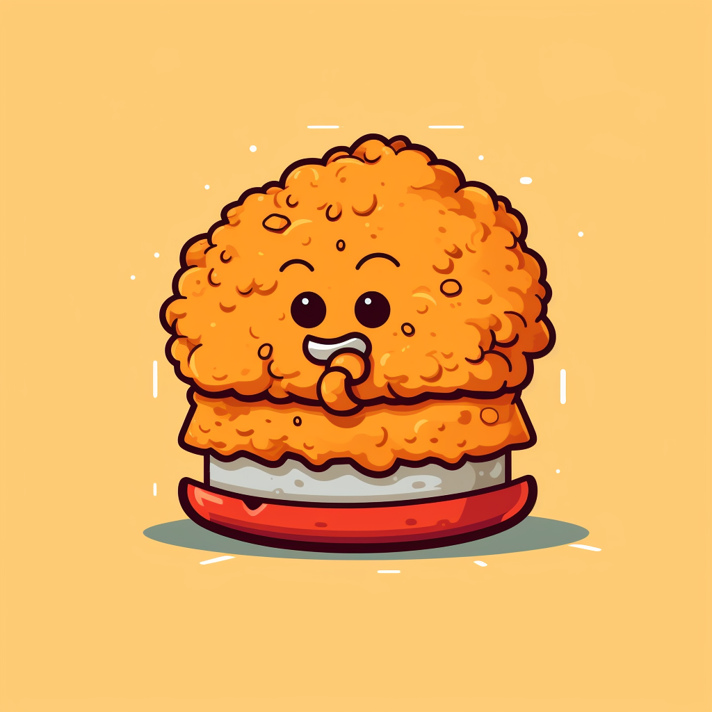 Chicken McNugget illustration without shadow and background