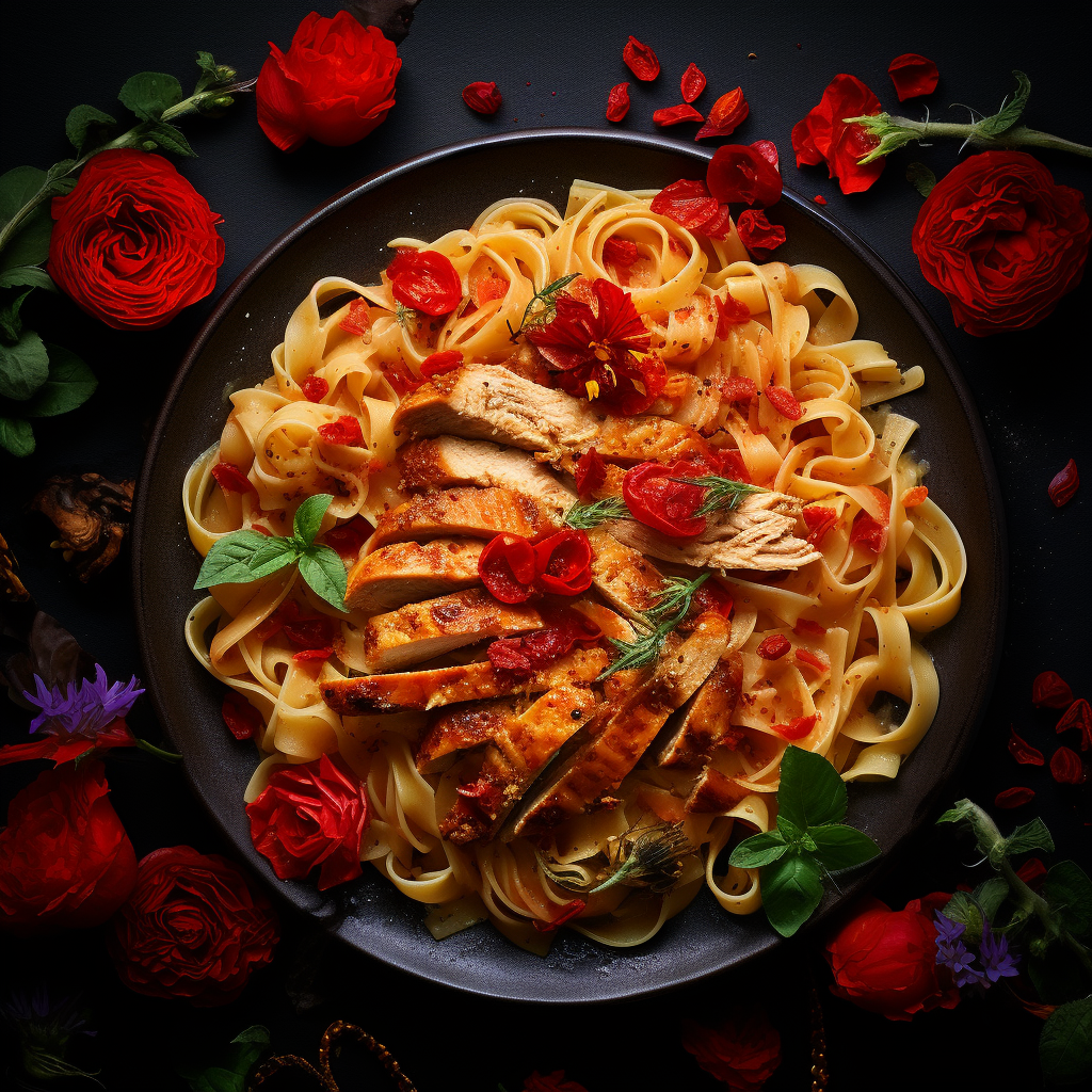 Delicious Chicken Rose Pasta - Top View