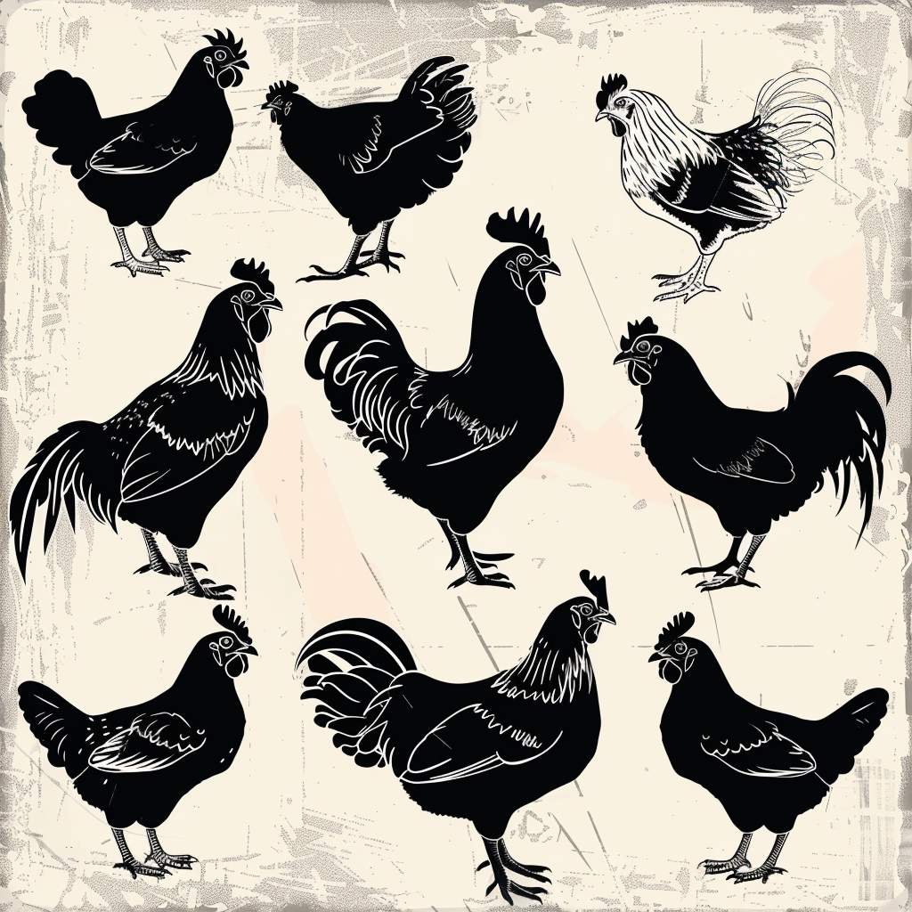 Chicken Silhouette Vector Art