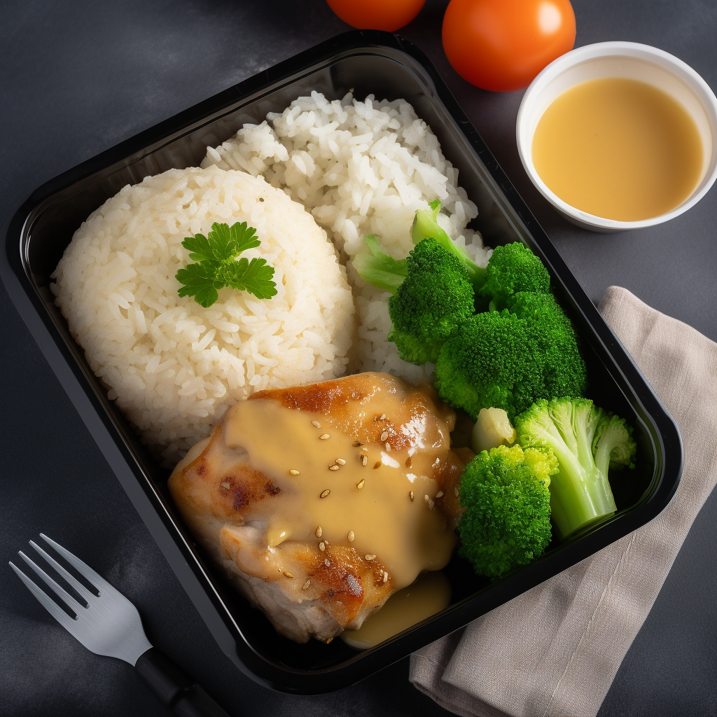 Delicious chicken steak lunch box