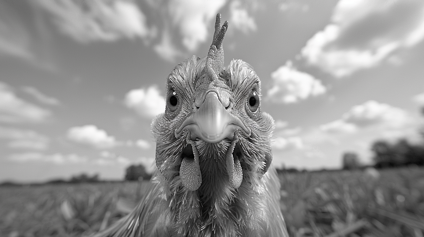 Chicken in front of KFC