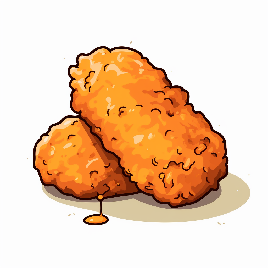 Tasty chicken nugget illustration