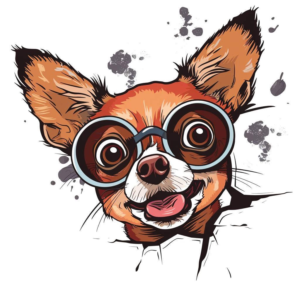 Cute chihuahua with monocle