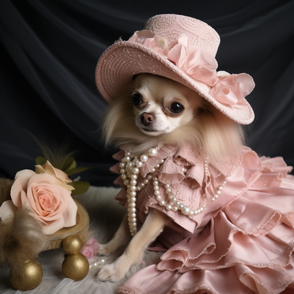 Stylish Chihuahua in Dior Outfit