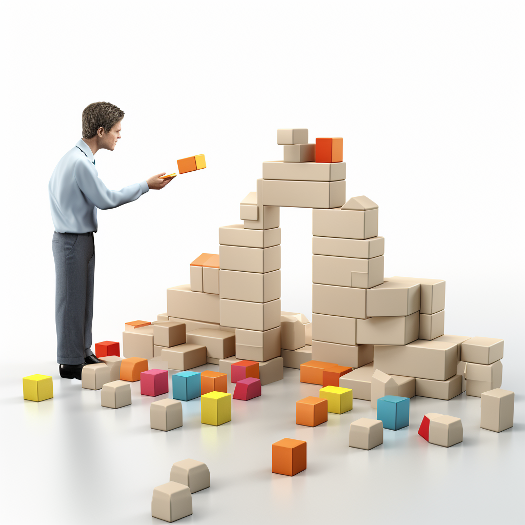 Child playing with building blocks