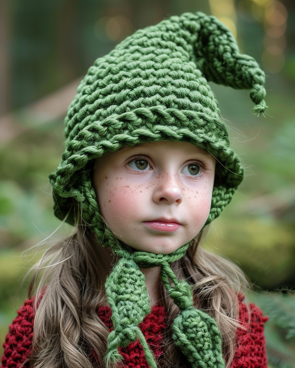 Child elf hat crochet photo