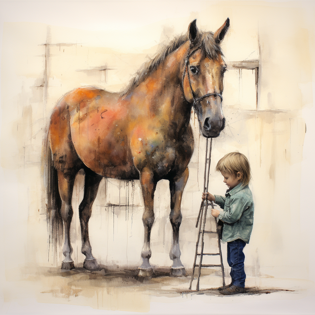 Child's horse drawing artwork