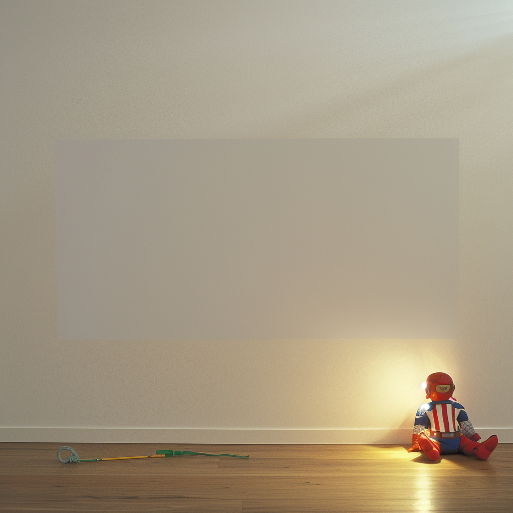 Brightly lit child marvel fan room