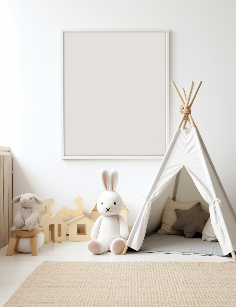 Mockup Poster Frame in Stylish Child Room