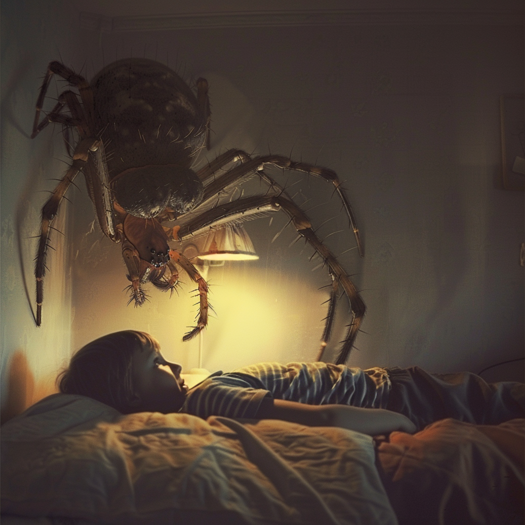 child bedroom giant spider fear