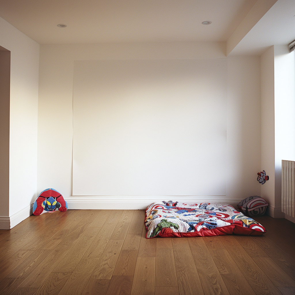 Child in Marvel-themed Bedroom