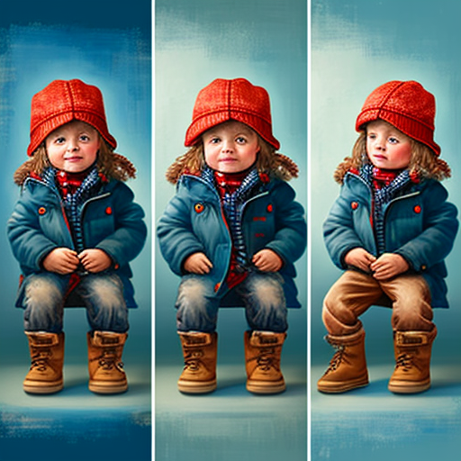 Child with Blue Hat and Jacket