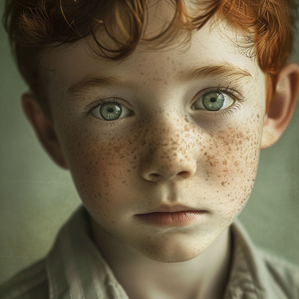 Child with Freckles Cartoon Character