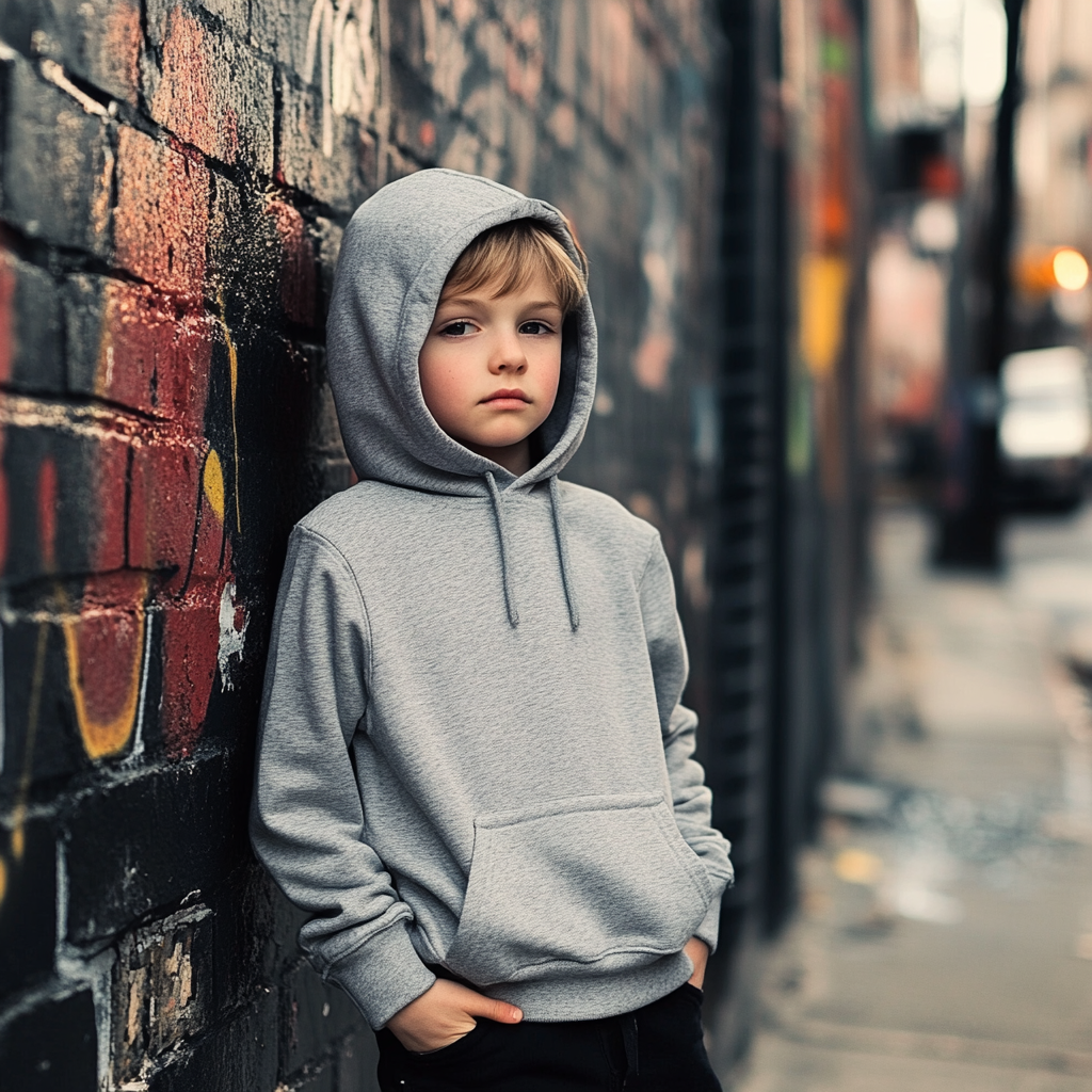 Child in Casual Urban Hoodie